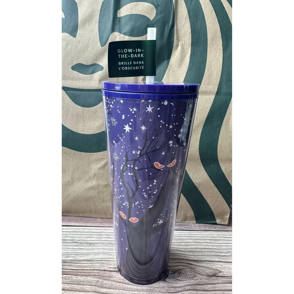 Starbucks 2022 Halloween Fall Cup Glow In The Dark Tree 24oz Venti Tumbler